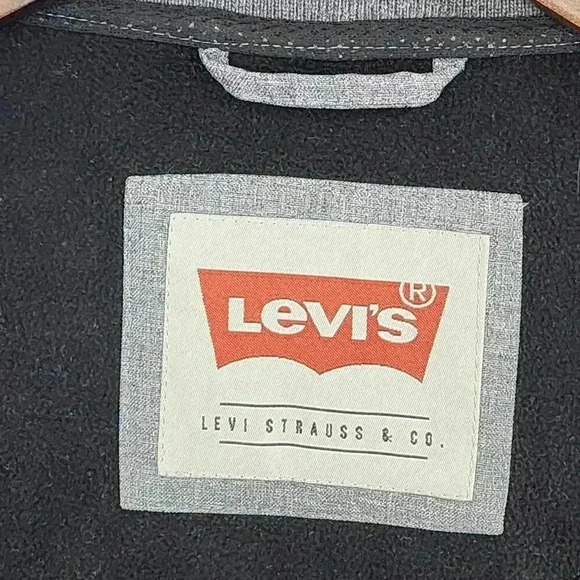 Levis Mens Grey Bomber Jacket Medium Polyester Casual Outerwear Full zip Mock - Picture 7 of 10